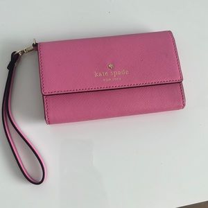 Kate Spade, pink wristlet wallet